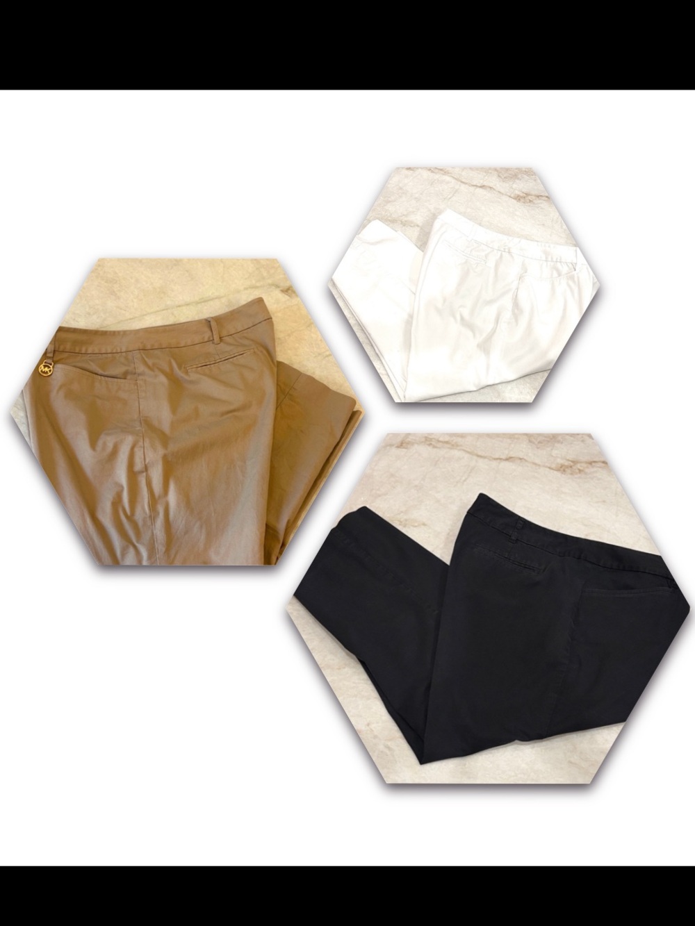 Michael Kors Size 14 Beige/Tan Capri Pants | Straight Leg, Stretch Cotton